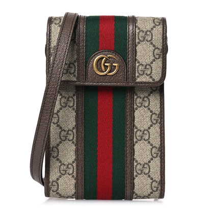 Gucci GG Supreme Monogram Web Mini Ophidia Crossbody Bag Beige New Acero 1 of 14