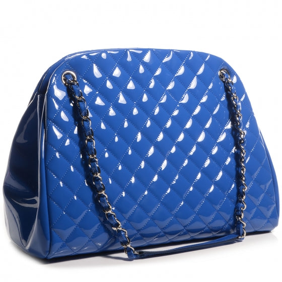 Chanel Patent Quilted Large Just Mademoiselle Bowling Bag Dark Blue 3 of 8