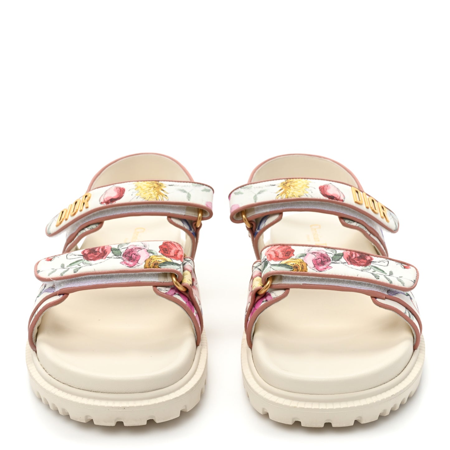 Technical Fabric Petites Fleurs Print Dioract Sandals 40 White Multicolor
