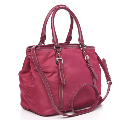 Prada Tessuto Nylon Soft Calf Small Tote Ibisco 4 of 16