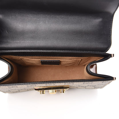 Gucci GG Supreme Monogram Calfskin Small Padlock Shoulder Bag Beige Black Cuir 5 of 14