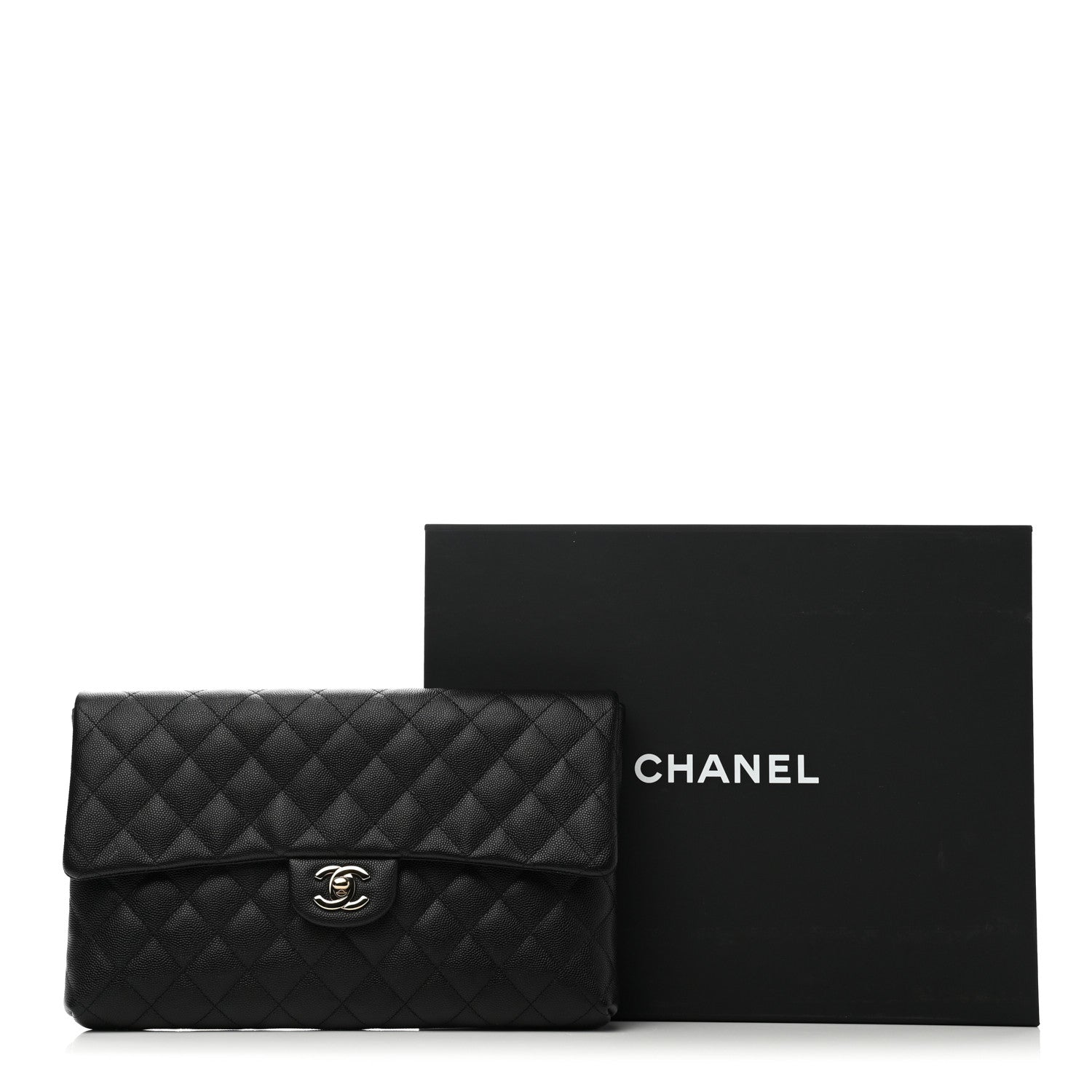 Chanel Caviar Quilted Flap Clutch Black 9 of 9