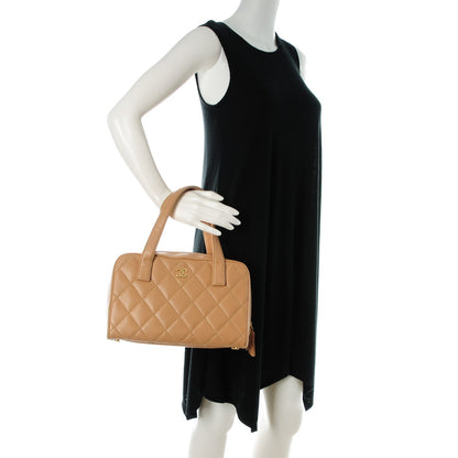 Chanel Calfskin Wild Stitch Top Handle Bag Beige 2 of 18