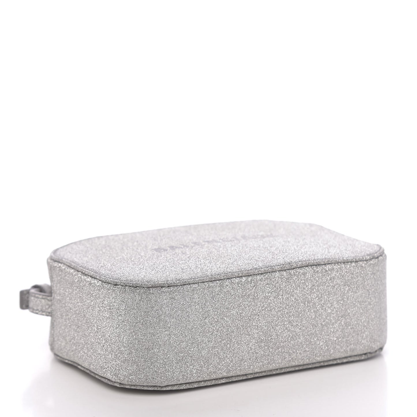 Glitter Calfskin Logo XS Everyday Camera Bag Silver