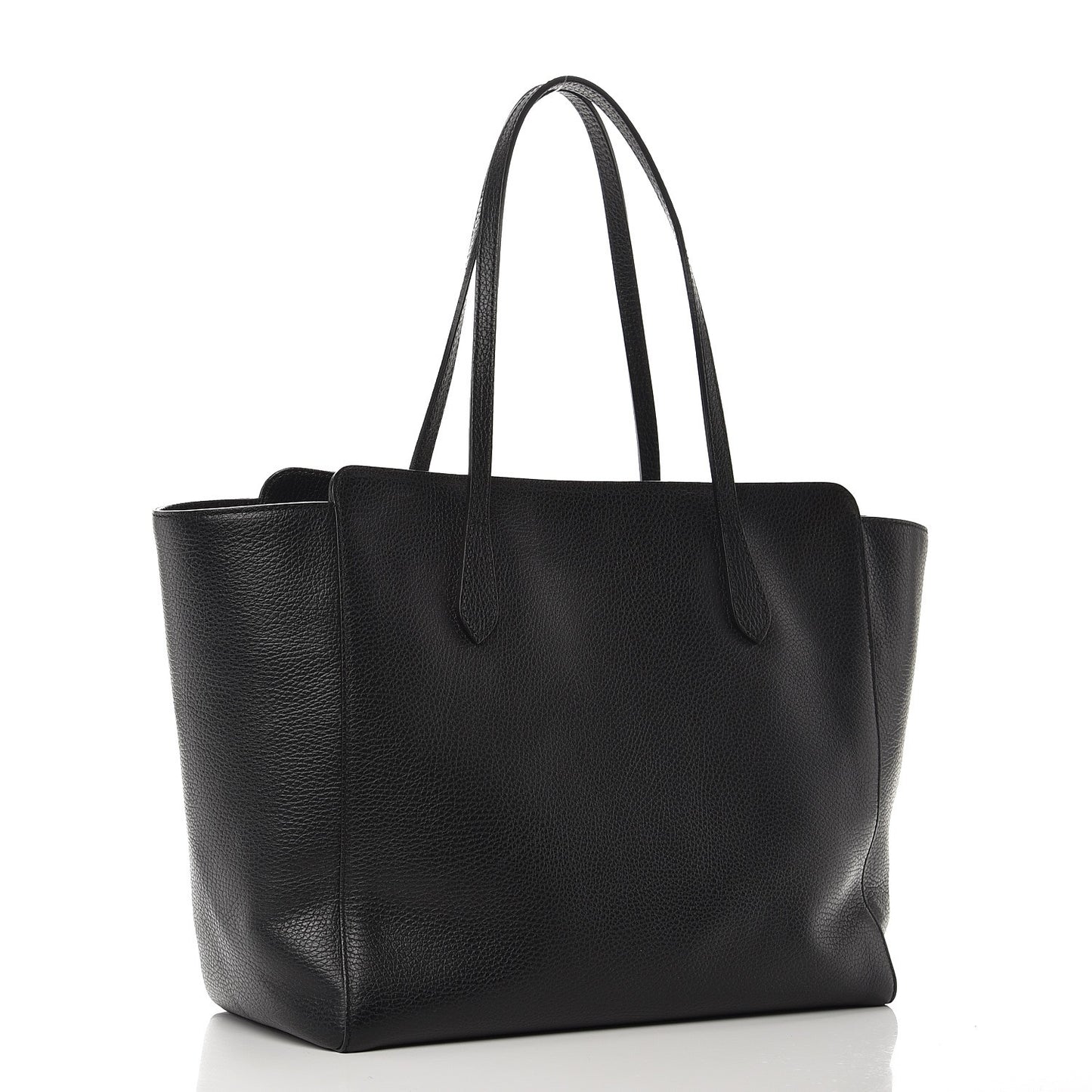 Pebbled Calfskin Medium Swing Tote Black