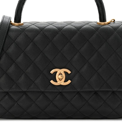 Chanel Caviar Lizard Embossed Quilted Small Coco Handle Flap Black 8 of 10