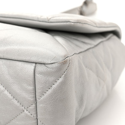 Chanel Metallic Goatskin Quilted Large Chanel 19 Flap Silver 10 of 15