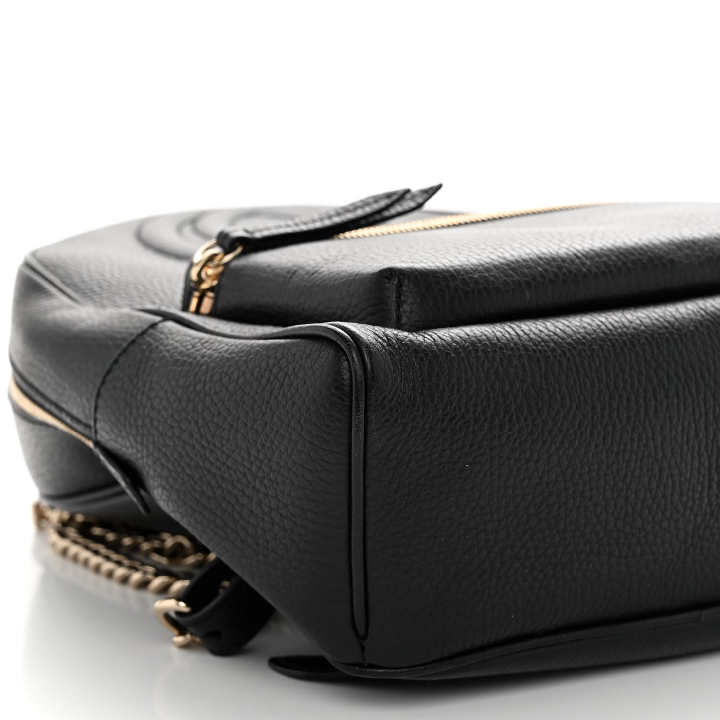 Pebbled Calfskin Soho Chain Backpack Black