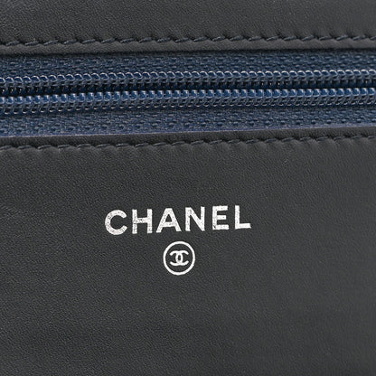 Chanel Velvet Quilted Boy Wallet On Chain WOC Blue 7 of 12