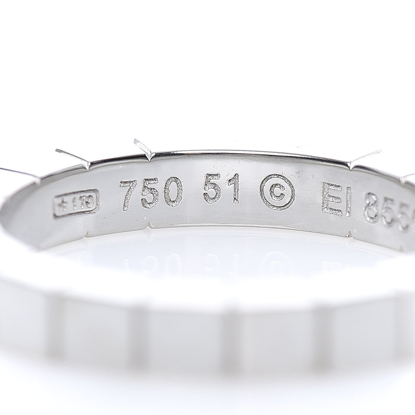 18K White Gold Lanieres Ring 51 5.75