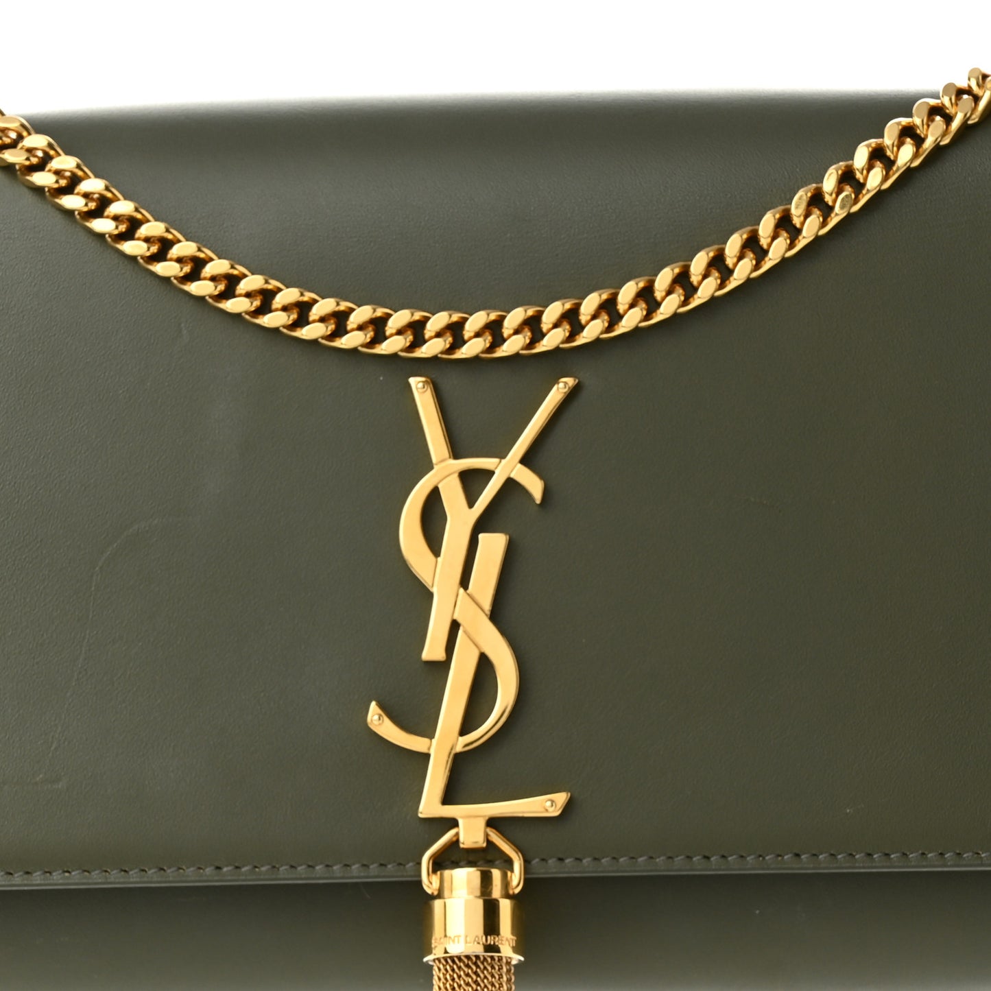 Smooth Calfskin Medium Classic Monogram Kate Tassel Satchel