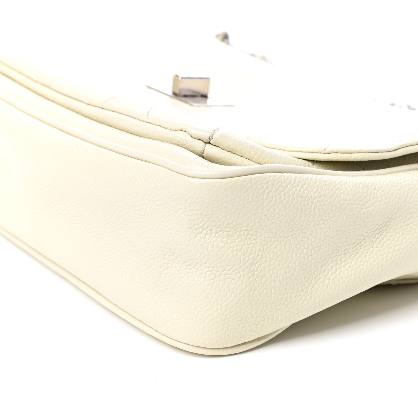 Glazed Caviar Pocket In The City Flap White