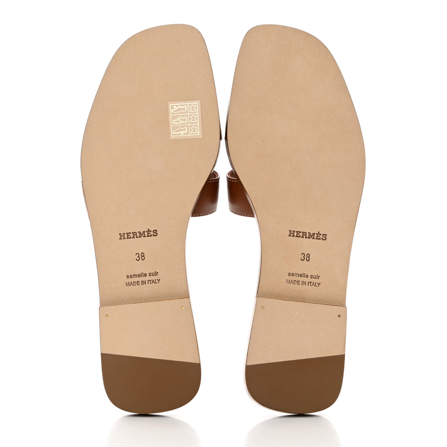 Box Calfskin Oran Sandals 38 Gold