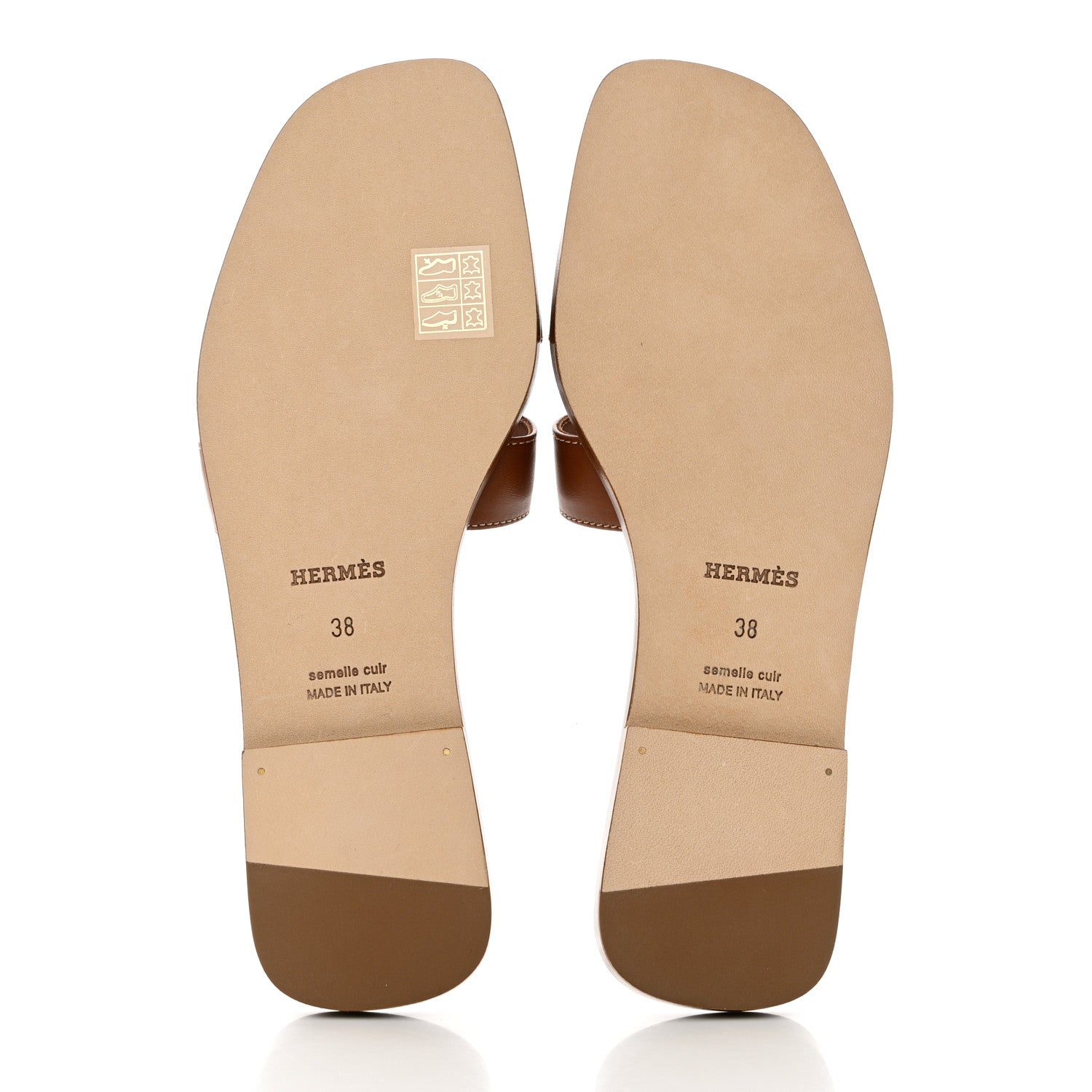 Hermes Box Calfskin Oran Sandals 38 Gold 5 of 9