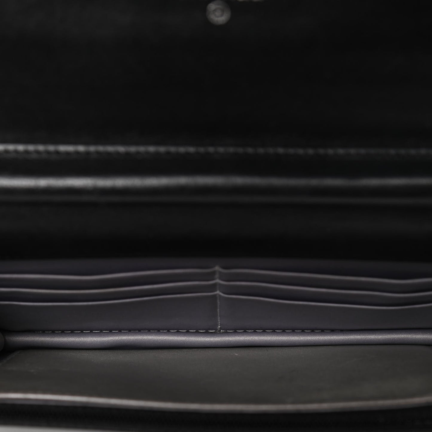 Lambskin Camellia Embossed Wallet on Chain WOC Black