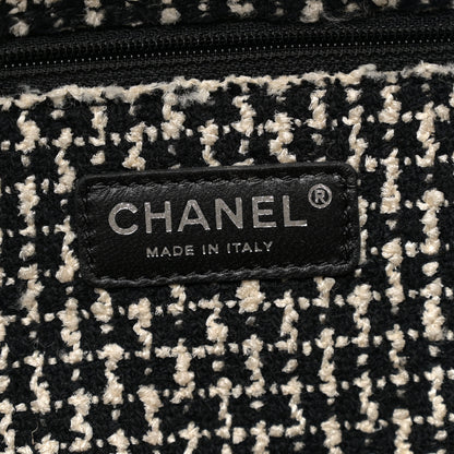Chanel Glazed Calfskin Tweed Tweedy Shopping Tote Brown 6 of 11