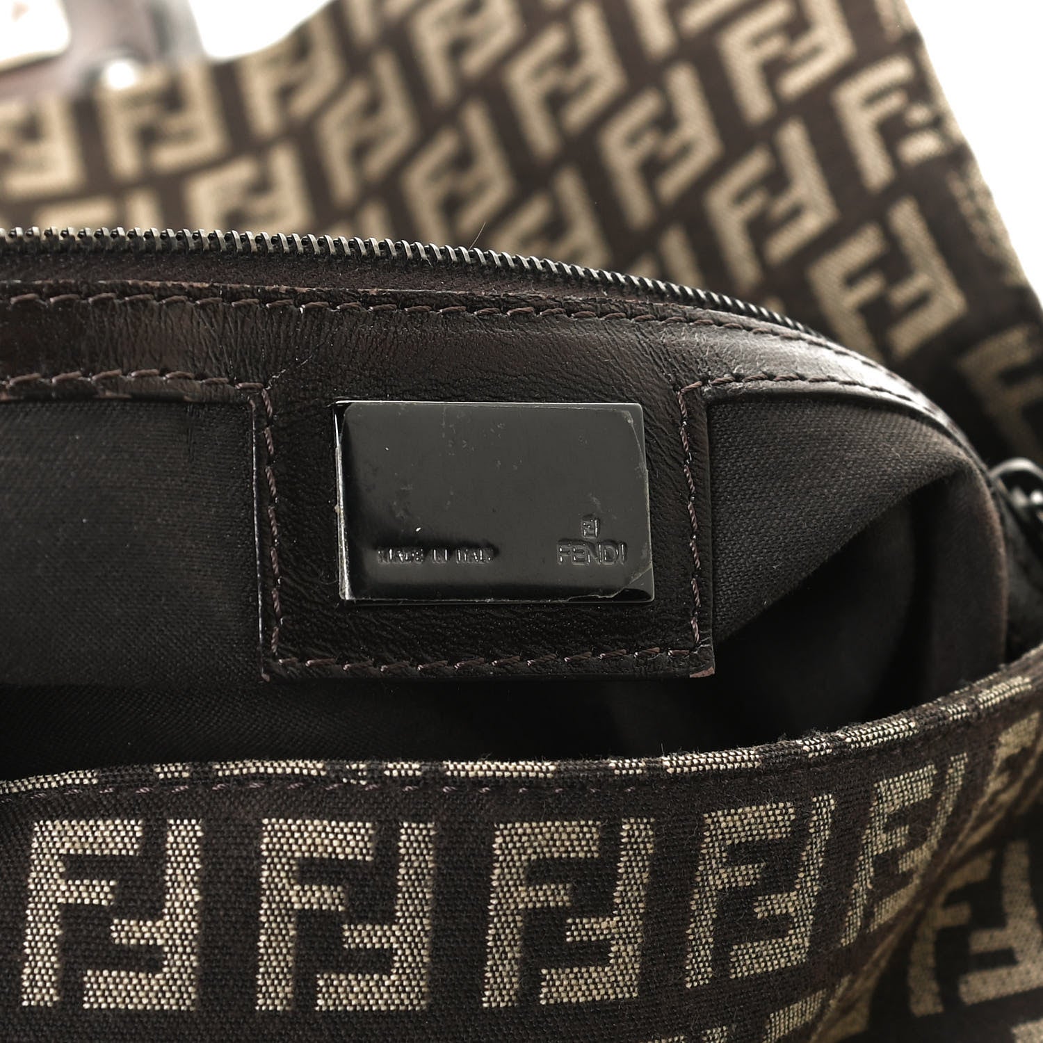 Fendi Zucchino Vitello Mama Baguette Testa di Moro Beige 6 of 10
