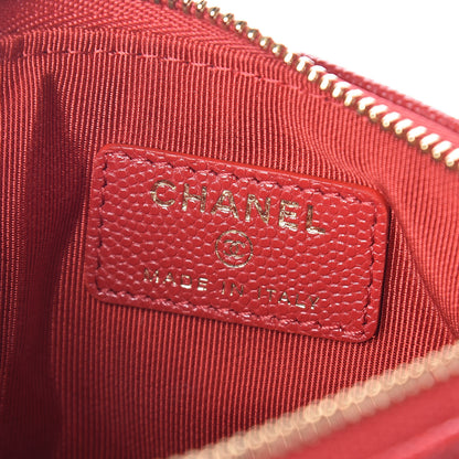 Chanel Caviar Quilted Small Cosmetic Case Red 6 of 8