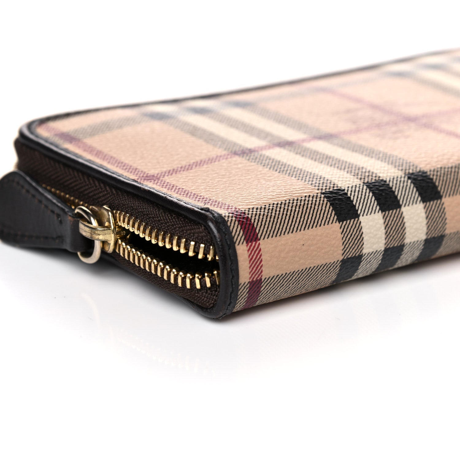Burberry Haymarket Check Large Ziggy Zip Around Wallet Chocolate 9 of 18