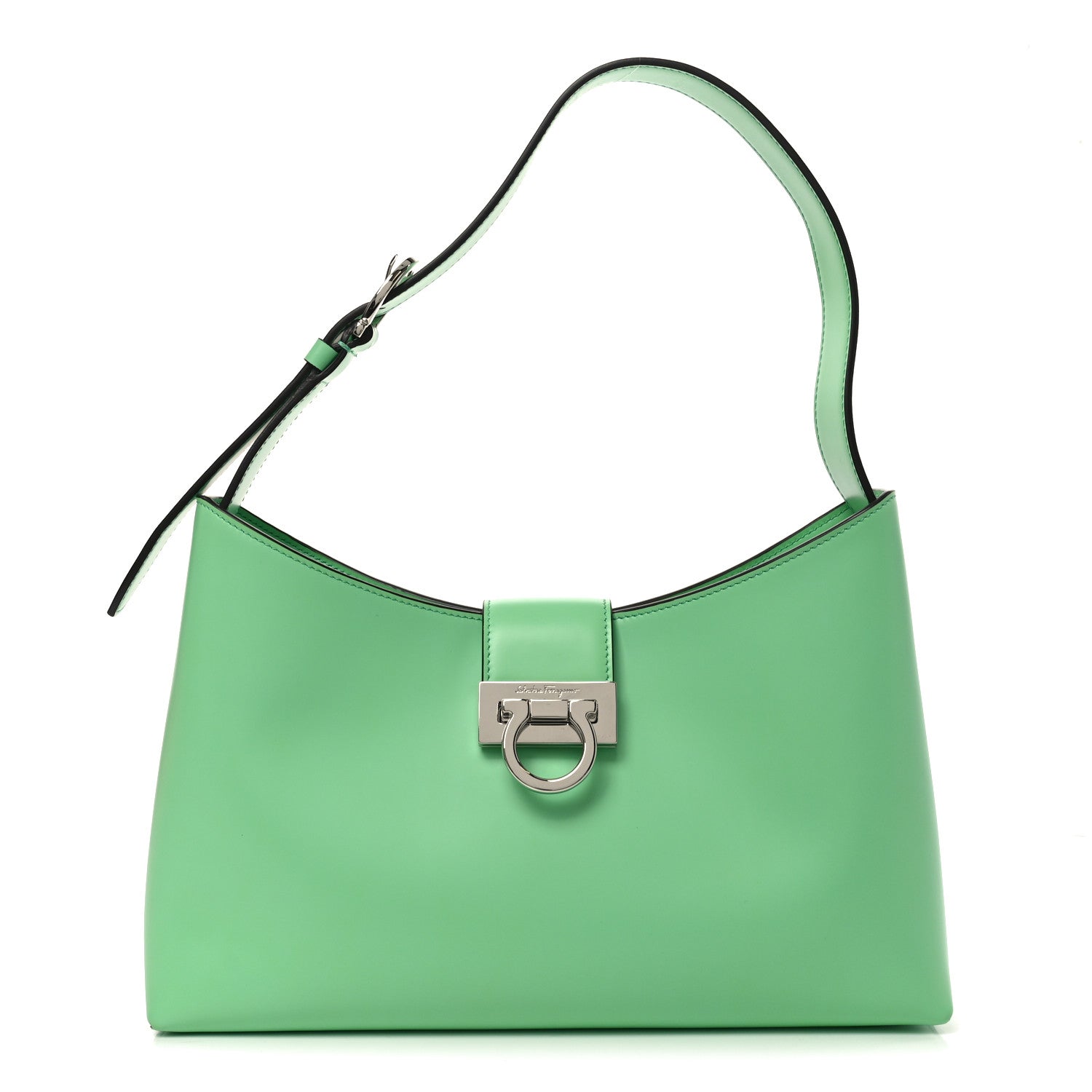 Salvatore Ferragamo Calfskin Trifolio Shoulder Bag Light Green 1 of 9