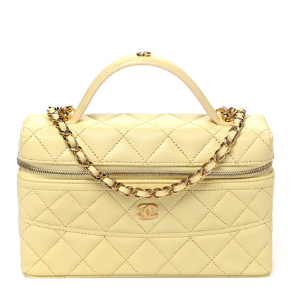 Chanel Caviar Quilted Trendy Handle Slim Vanity Light Yellow 1 of 11