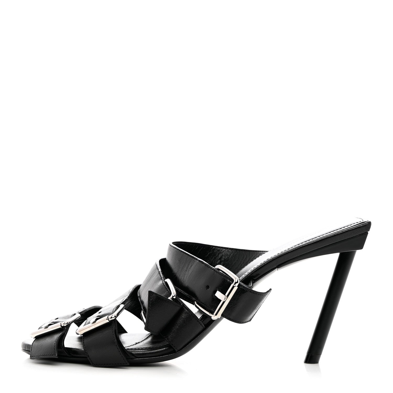 Balenciaga Shiny Sheepskin Bluckle K 80mm Sandals 39 Black 1 of 11
