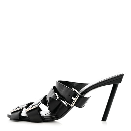 Balenciaga Shiny Sheepskin Bluckle K 80mm Sandals 39 Black 1 of 11
