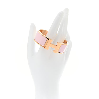 Hermes Enamel Wide Clic Clac H Bracelet GM Rose Dragee 2 of 7
