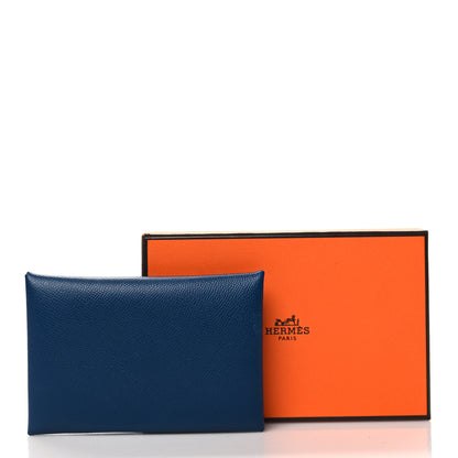 Hermes Epsom Calvi Card Case Bleu Saphir 8 of 8