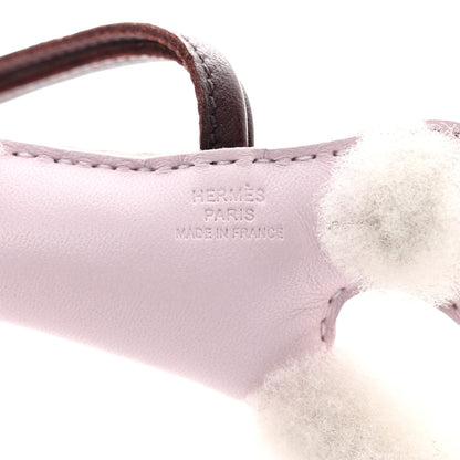 Hermes Milo Lambskin Shearling Budy Charm Mauve Pale Rouge Sellier 3 of 4