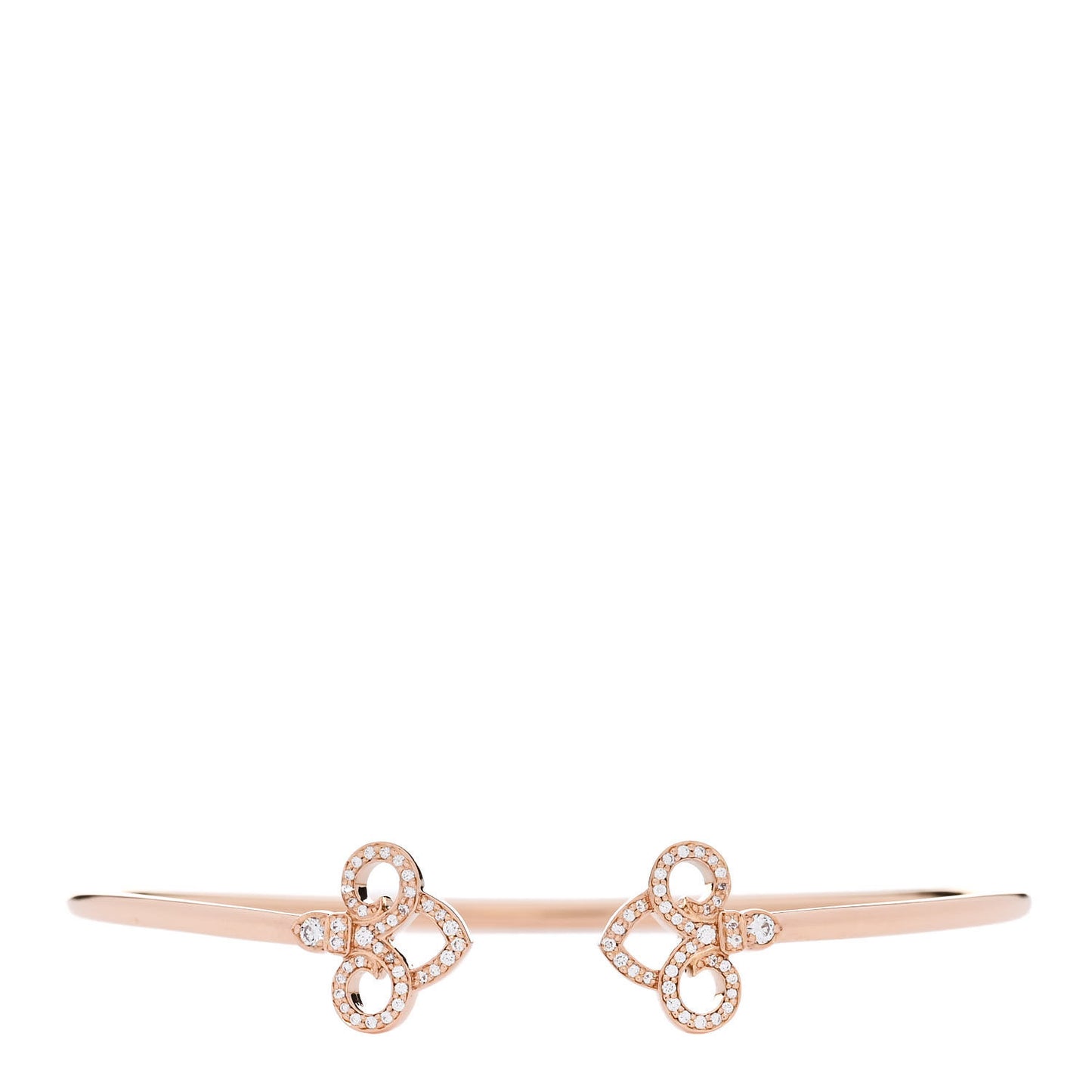 18K Rose Gold Diamond Fleur De Lis Wire Bracelet
