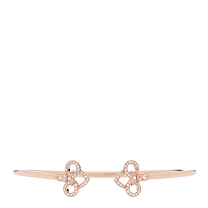 Tiffany 18K Rose Gold Diamond Fleur De Lis Wire Bracelet 1 of 4
