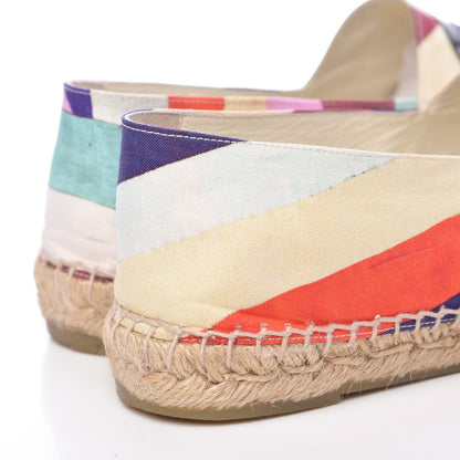 Chanel Patent Fabric Striped CC Espadrilles 42 Multicolor Black 10 of 12