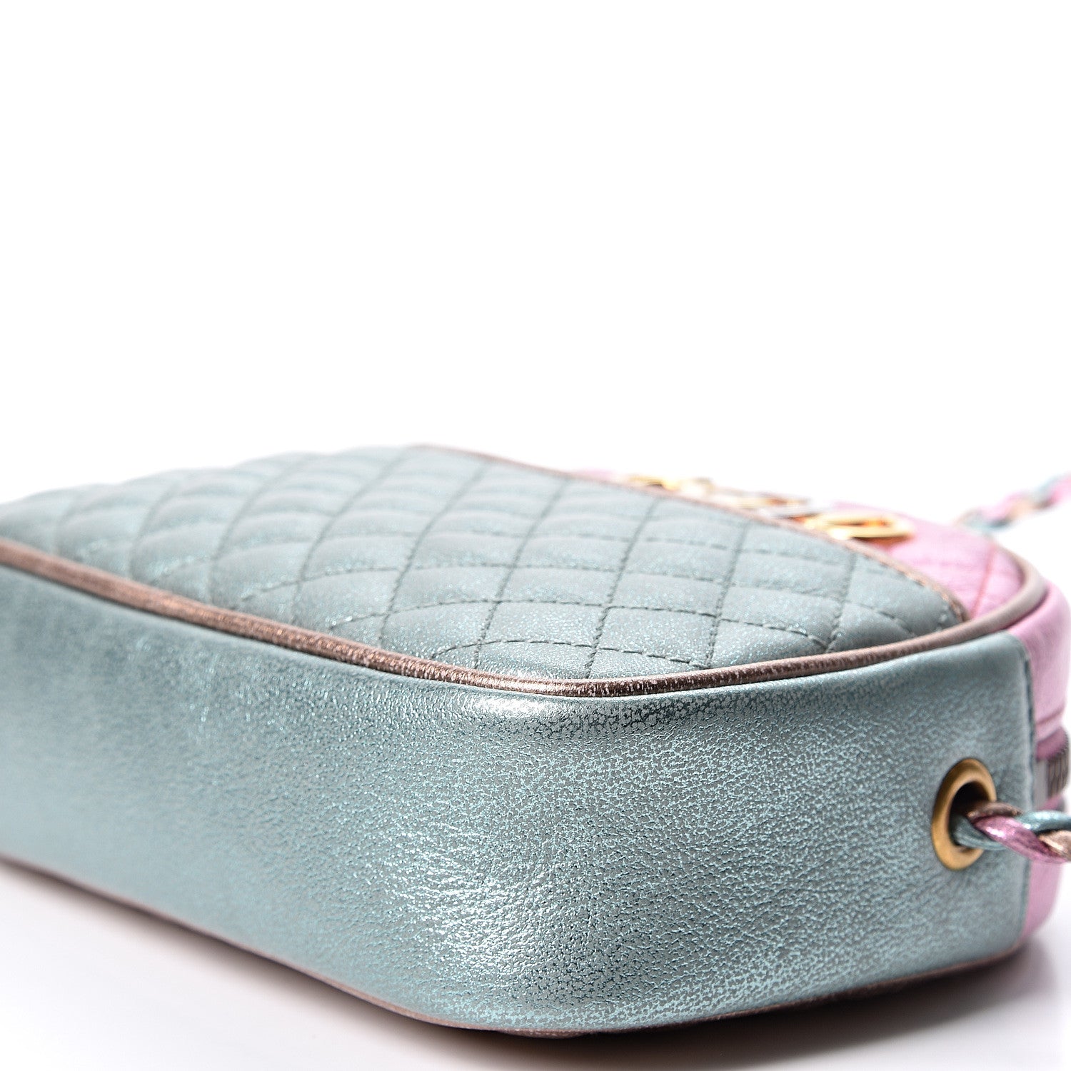Gucci Laminated Nappa Trapuntata Mini Zumi Dome Shoulder Bag Rosa Lago Rame 10 of 11