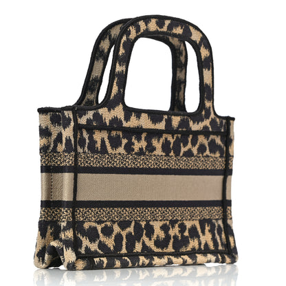 Christian Dior Canvas Mizza Embroidered Mini Leopard Book Tote Beige 3 of 9
