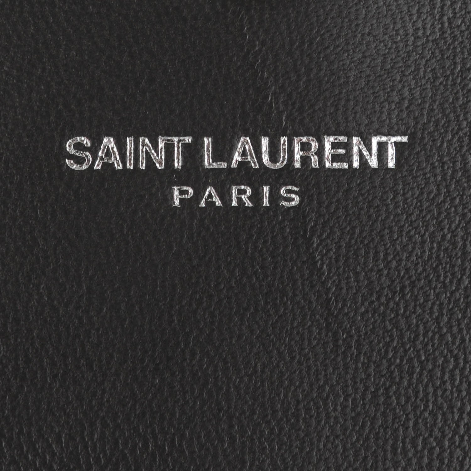 Saint Laurent Calfskin Crocodile Embossed Monogram Chain Wallet Dark Anthracite 6 of 8