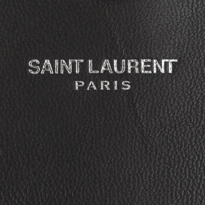 Saint Laurent Calfskin Crocodile Embossed Monogram Chain Wallet Dark Anthracite 6 of 8