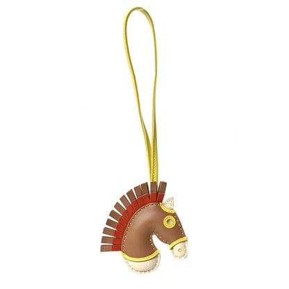 Hermes Milo Lambskin Geegee Savannah Bag Charm Chai Craie Lime 1 of 3