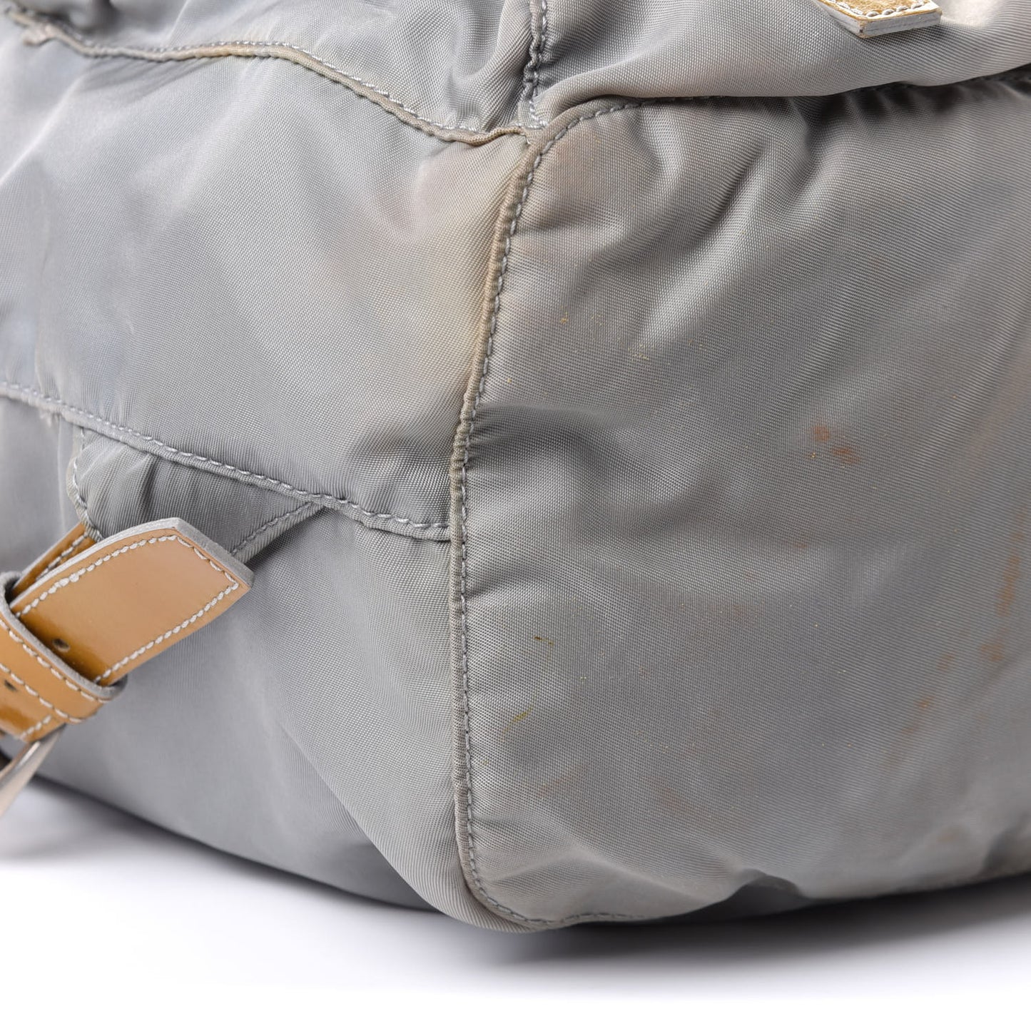 Nylon Vela Patent Backpack Argento