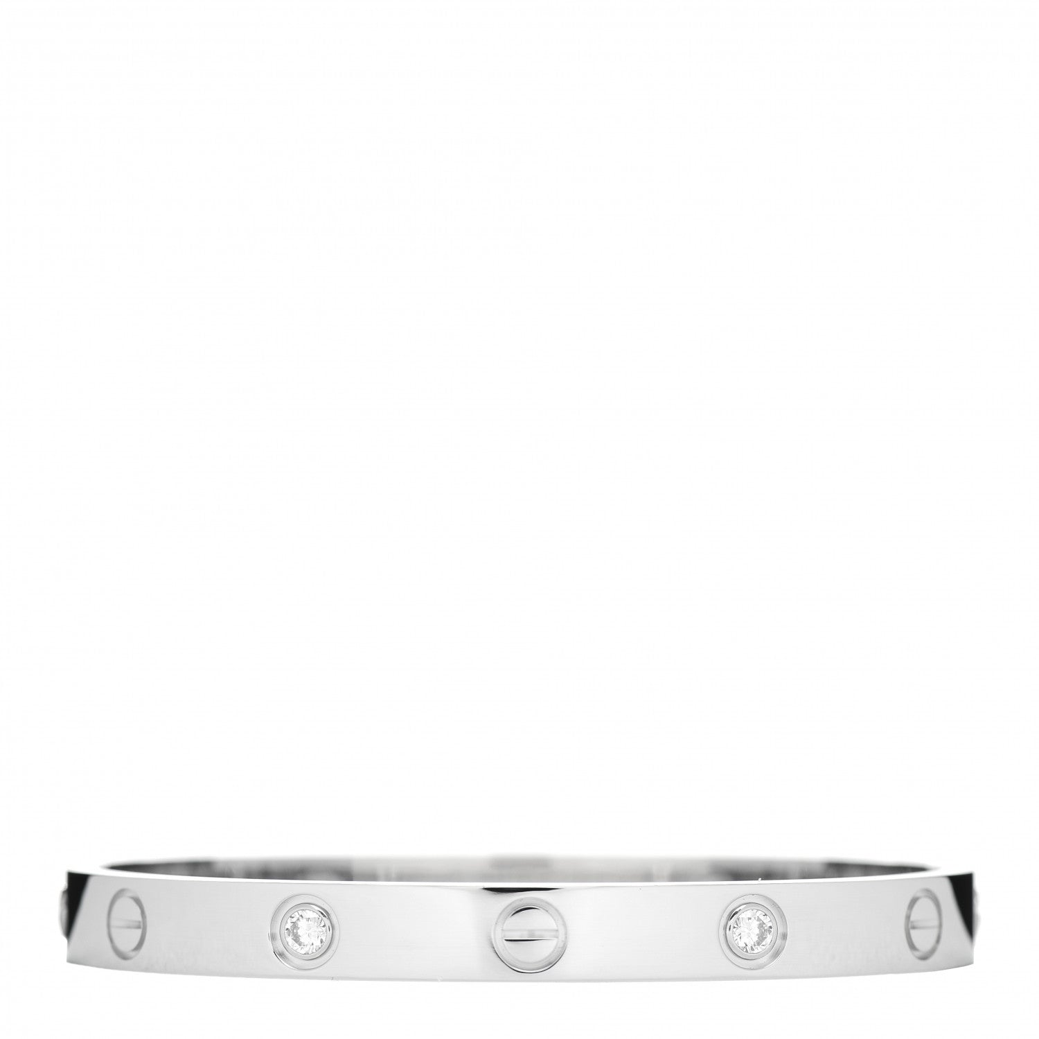 Cartier 18K White Gold 4 Diamond LOVE Bracelet 16 3 of 5
