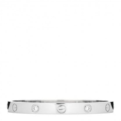 Cartier 18K White Gold 4 Diamond LOVE Bracelet 16 3 of 5