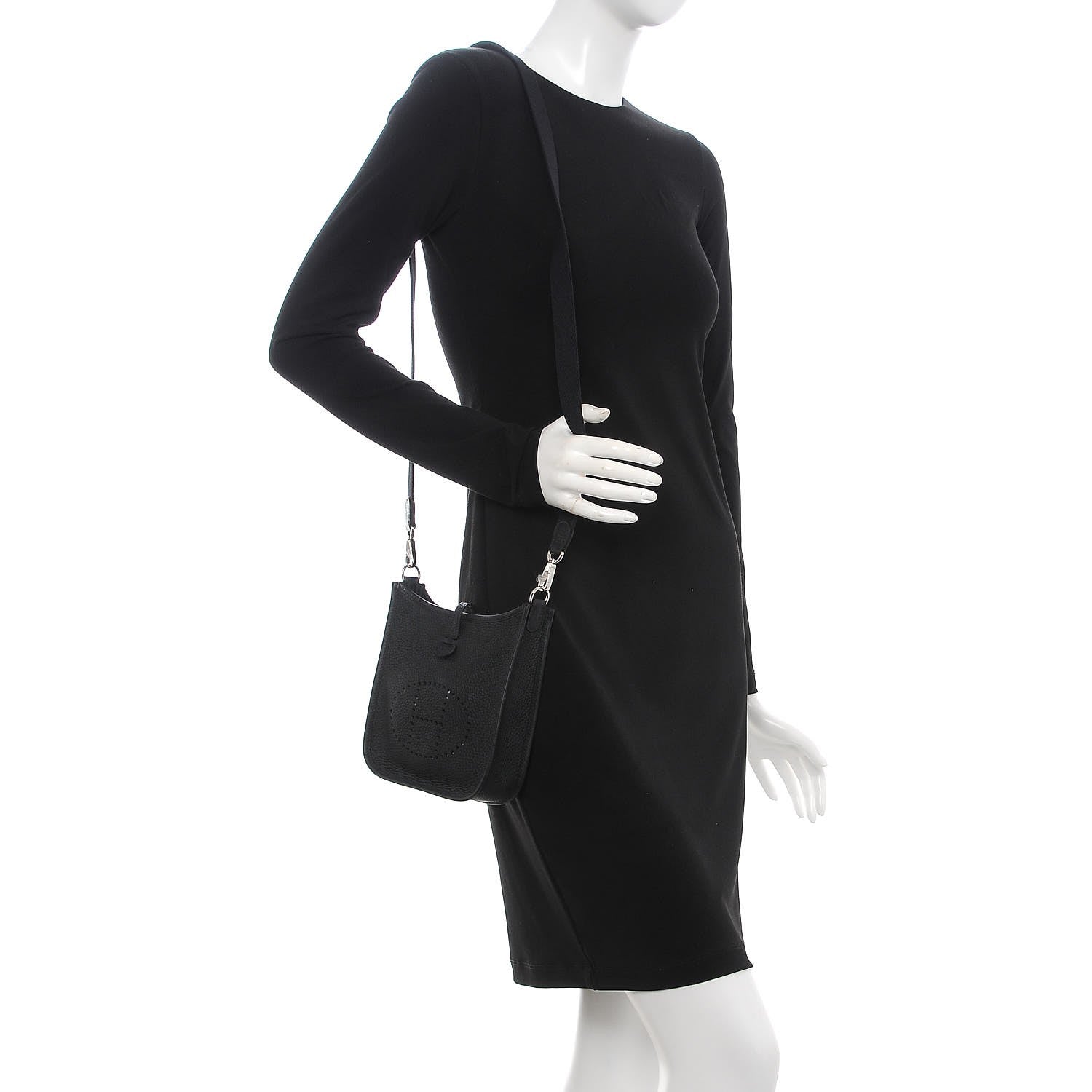 Hermes Taurillon Clemence Evelyne TPM Black 2 of 9