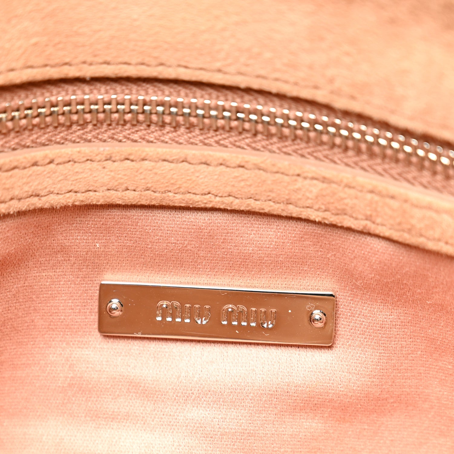 Miu Miu Velvet Matelasse Crystal Chain Shoulder Bag Cammeo 6 of 12