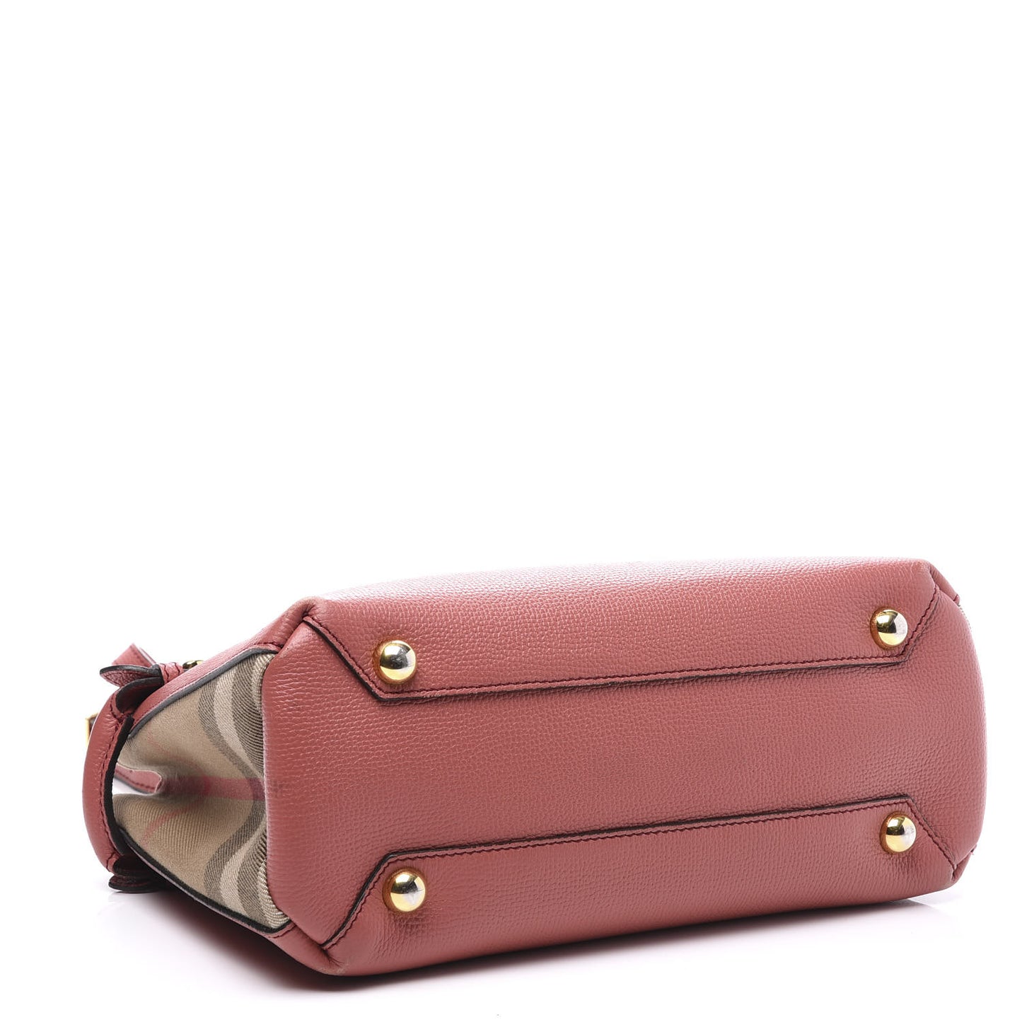 Grainy Calfskin House Check Small Banner Tote Cinnamon Red