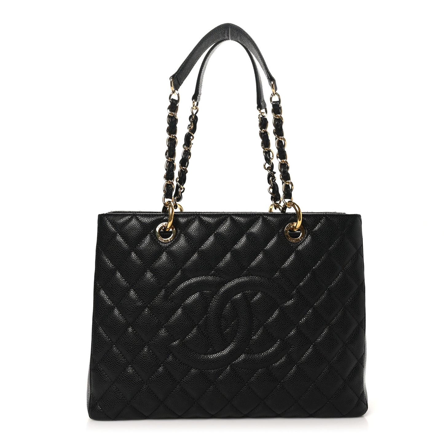 Caviar Quilted Grand Shopping Tote GST Black
