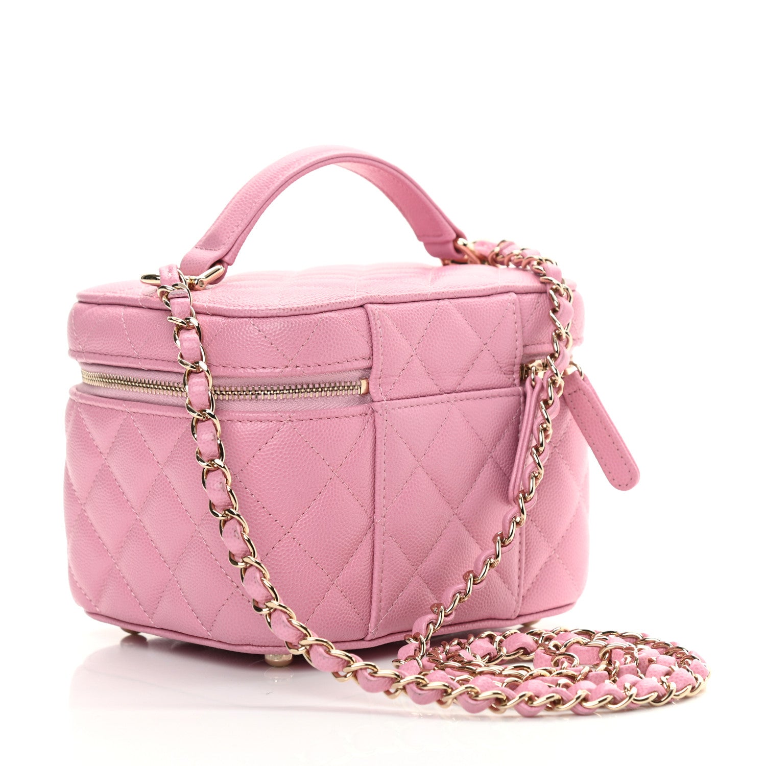 Chanel Caviar Quilted Small CC Vanity Case Light Pink 3 of 12