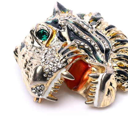 Gucci Metal Crystal Rajah Brooch Gold 5 of 6
