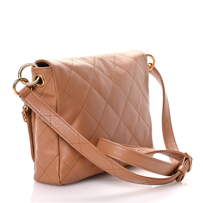 Chanel Shiny Calfskin Quilted Small Supple Twins Hobo Bag Brown 3 of 10