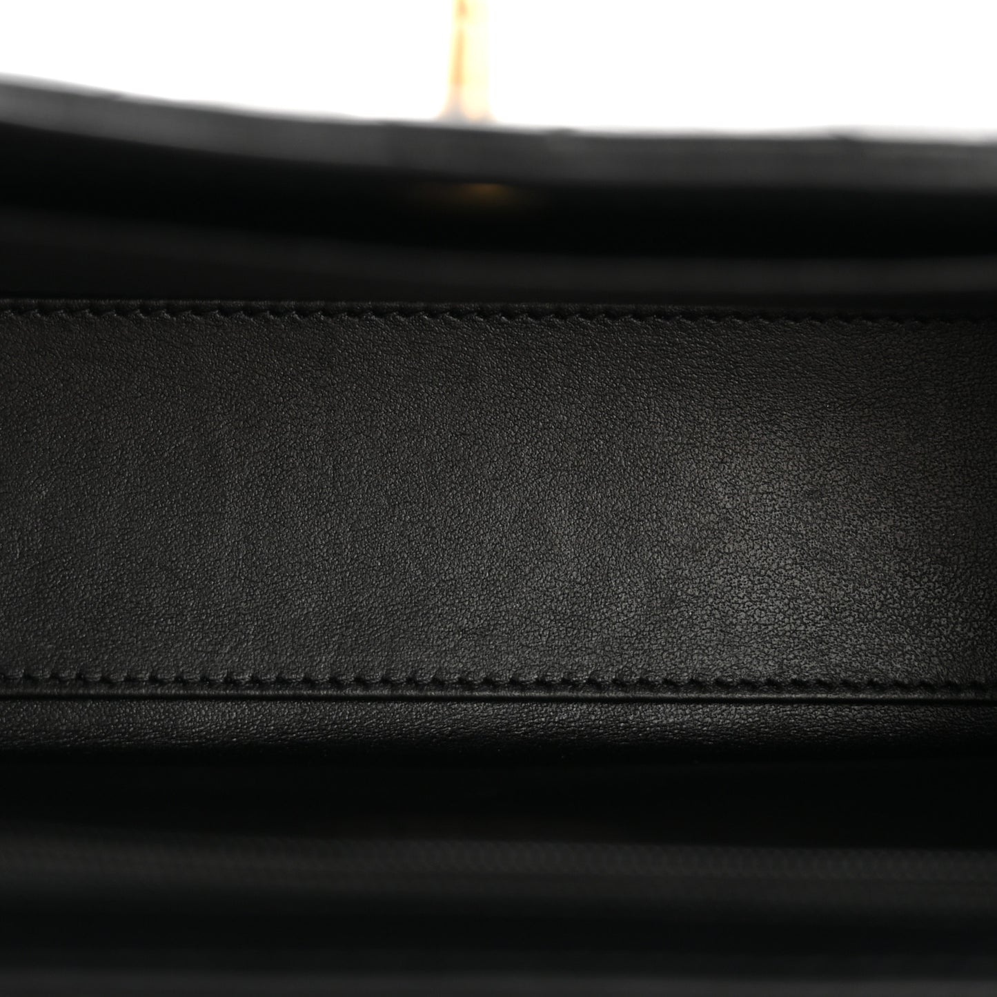 Shiny Aged Calfskin Quilted Nano Kelly Shopper Black