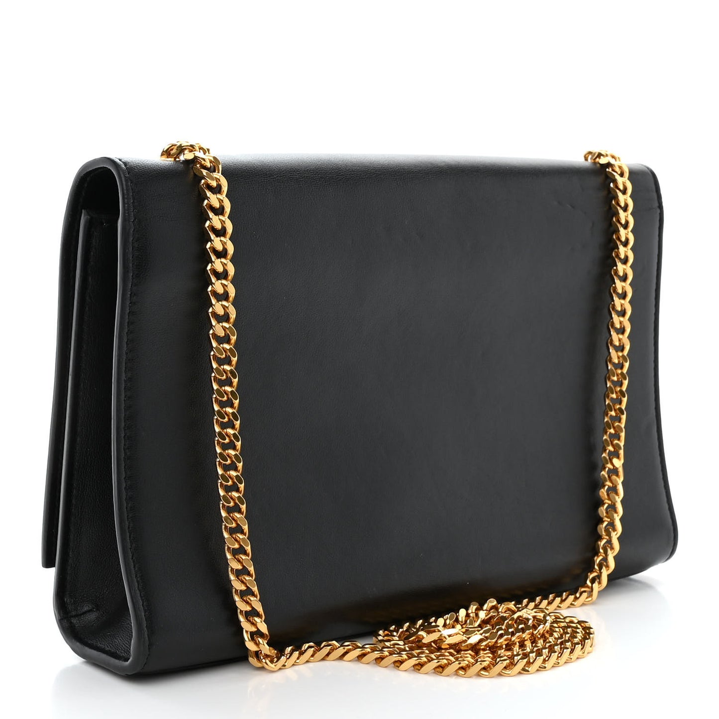 Calfskin Crystal Medium Monogram Kate Satchel Black